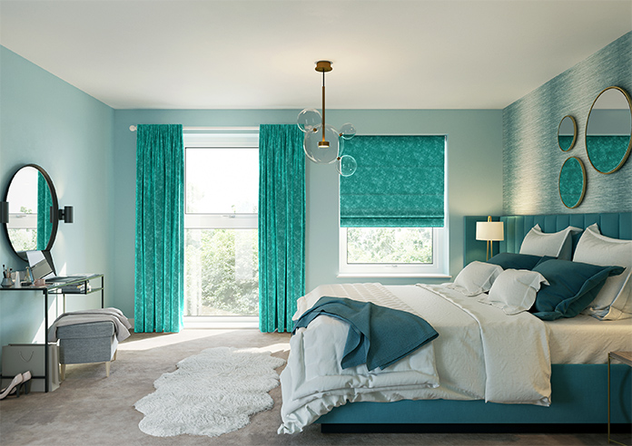 Caen Chenille, Aqua - Made to Measure Curtains - Image 14